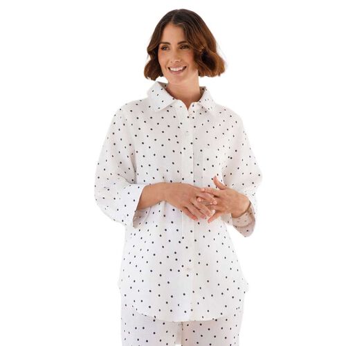 See Saw Linen/Tencel Spotty Boyfriend Shirt